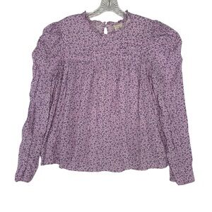 A New Day Purple Floral Blouse Women’s Size M